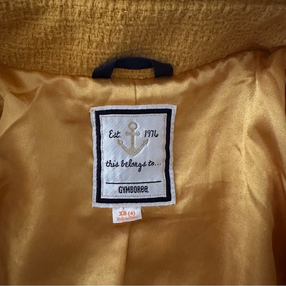 Gymboree Girls 4 Yellow Tweed Pea Coat - Picture 7 of 8
